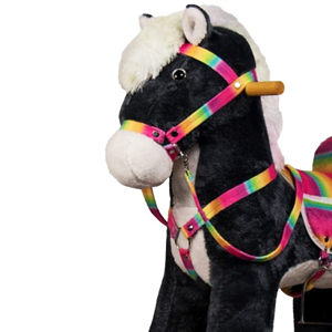 راکر اسب کودک چوبی مشکی -اسباب بازی